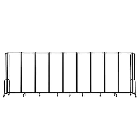 National Public Seating NPS Room Divider, 6' Height, 9 Sections, Clear Acrylic Panels RDB6-9CA